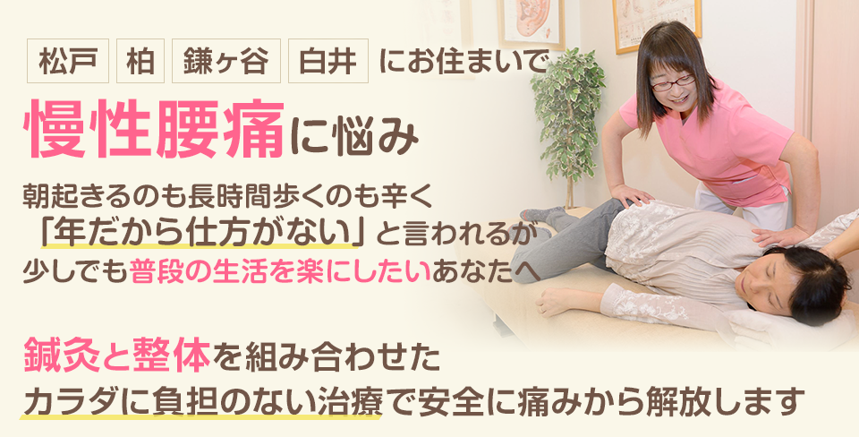 慢性腰痛に悩み朝起きるのも長時間歩くのも辛く「年だから仕方がない」と言われるが少しでも普段の生活を楽にしたいあなたへ